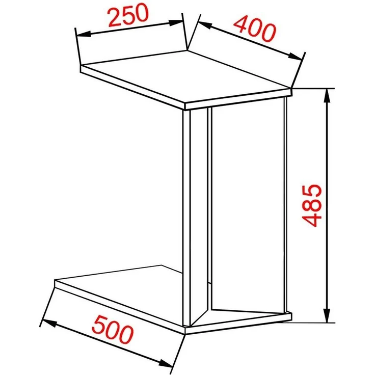 VCM Beistelltisch & Couchtisch Nachto 919241 Weiß / Honig-Eiche H. 49 x B. 25 x T. 50 cm – Bild 3