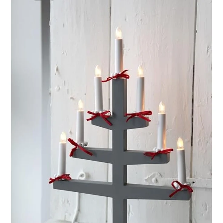 Star 7-flammig Material: Eiche, Frabe: grau, ca. 54x34 cm, 212-01 – Bild 3