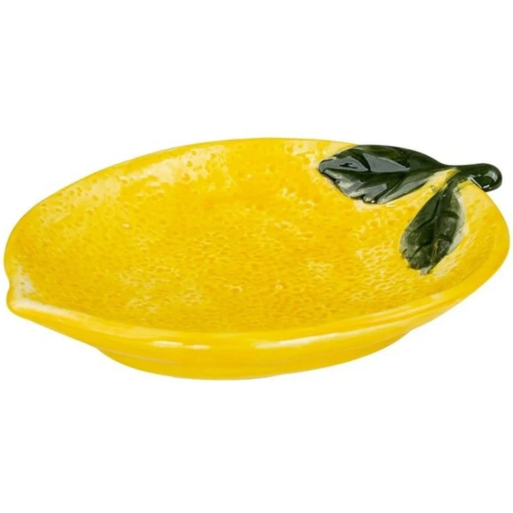 Levandeo® Dekoteller, Teller Zitrone Keramik 21cm ZItronenschale Sommer Obst Dekoschale – Bild 4
