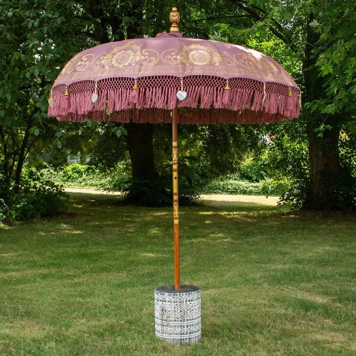 Oriental Galerie Sonnenschirm Bali Garten Sonnenschirm Mauve Model Stella 185 cm – Bild 1