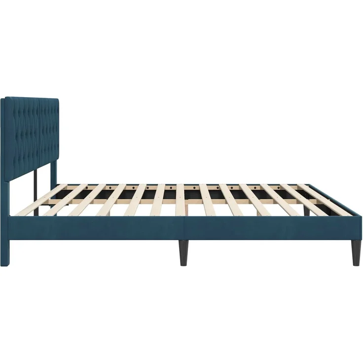 vidaXL Bettrahmen mit Kopfteil Blau 180 x 200 cm Samt 42027684 – Bild 5