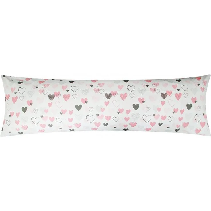 Heubergshop Seitenschläferkissenbezug, (1 Stück), 40x145cm Reißverschluss lange Seite Love Liebe Herzen (KY-187/1) – Bild 2