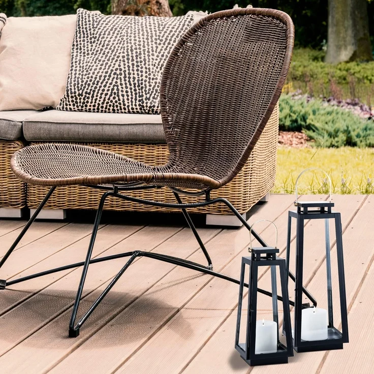 Marrakesch Orient & Mediterran Interior Kerzenlaterne 2er Set Skandinavisches Design Balkon Windlicht Gartenlaterne Eirik (2 St), 2er Set – Bild 7