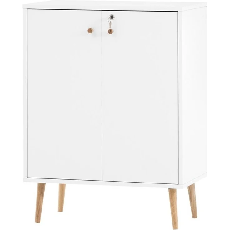 Lomadox Aktenschrank JASLO-80 Büro abschließbar in Kreideweiß, B/H/T: ca. 65,2/85,5/39 cm – Bild 3