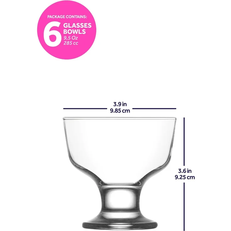 Hermia Concept 'LV-DES55F' Gläser-Set (6-teilig), Transparent, 9,85 x 9,85 x 9,25 cm, 285 ml – Bild 7