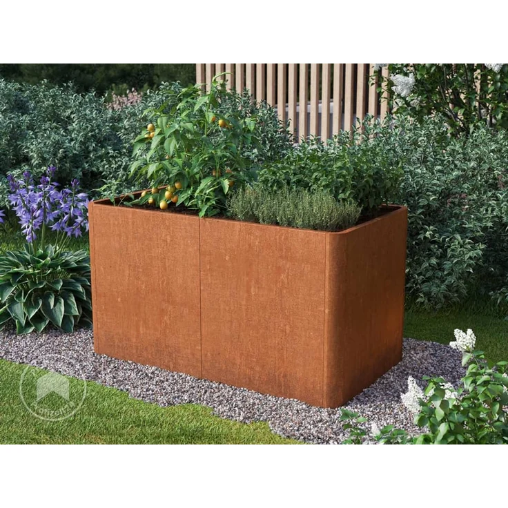 PRIMEYARD Cortenstahl Hochbeet Mario 146x80x60 cm, Rost-Optik – Bild 1