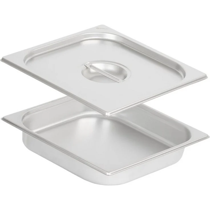 Mahlzeit Thermobehälter GN Behälter 2/3 mit Deckel, Höhe 65 mm, Edelstahl Wärmebehälter, Edelstahl, (Set, 2-tlg, 1x 2/3 GN Behälter mit Deckel(65 mm), für Chafing Dish – Bild 5