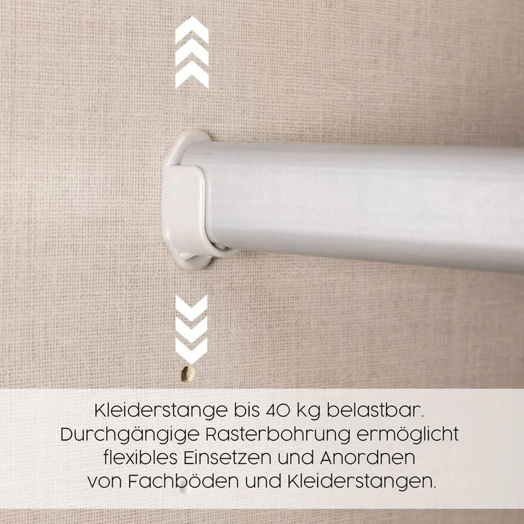 Rauch Möbel Voyager Schrank Kleiderschrank Drehtürenschrank, Eiche Artisan, 4-türig, inkl. 1 Kleiderstange, 7 Einlegeböden BxHxT 187x194x53 cm – Bild 14