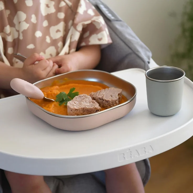 BÉABA Baby-Essensset Edelstahl 3-teilig – Glas + 2 Teller mit Silikonhülle, Mikrowellen- & Spülmaschinengeeignet, Leicht, Bruchsicher & Rutschfest – Farbe Barbapapa – Bild 7