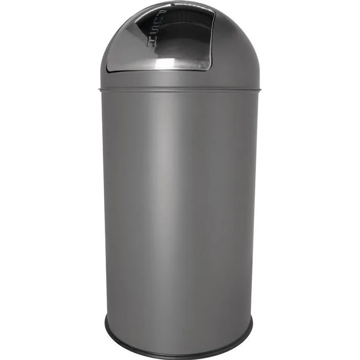 Helit Abfallbehälter Metall rund 360mm 745mm 50l mittelgrau