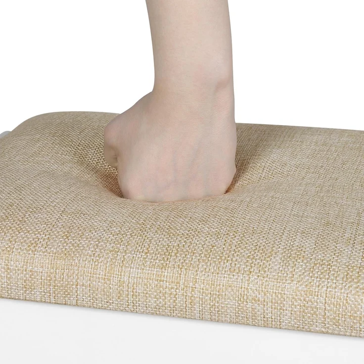 Woltu Polsterhocker (1 St), mit Leinenbezug, aus Holz, 150 kg belastbar – Bild 9