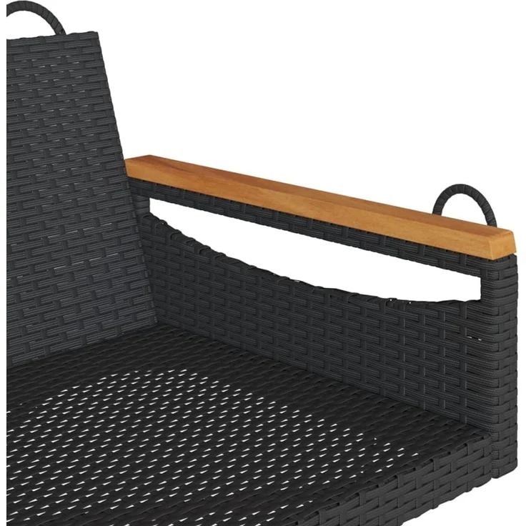 vidaXL Hängebank Schwarz 109x62x40 cm Poly Rattan 368143 – Bild 7