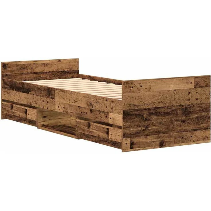 vidaXL Bettrahmen mit Kopfteil Altholz 193 x 78 x 50 cm Holzwerkstoff 3329306 – Bild 4