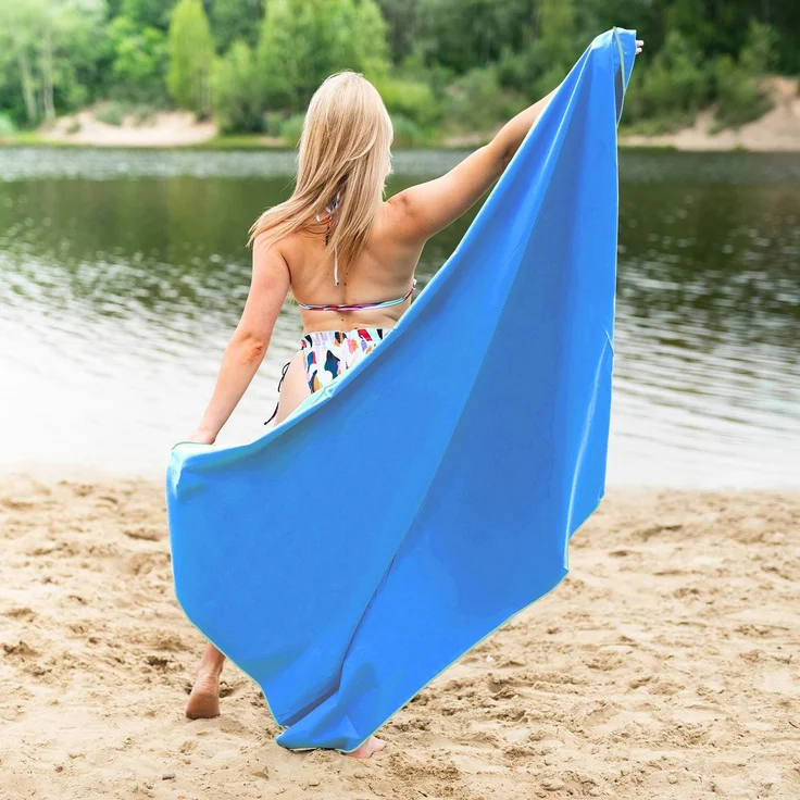 NILS NCR12 Mikrofaser Handtuch 180 × 100 cm Badehandtuch Blau – Bild 2