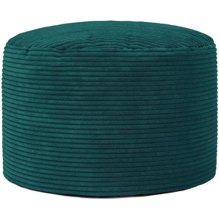 Icon Frankie Hocker, Blaugrün, Flauschiger Cord Stoff, Sitzsack Cord, Sitzpuff Hocker mit Füllung, Fußhocker für das Wohnzimmer, Deko Wohnzimmer – Bild 2