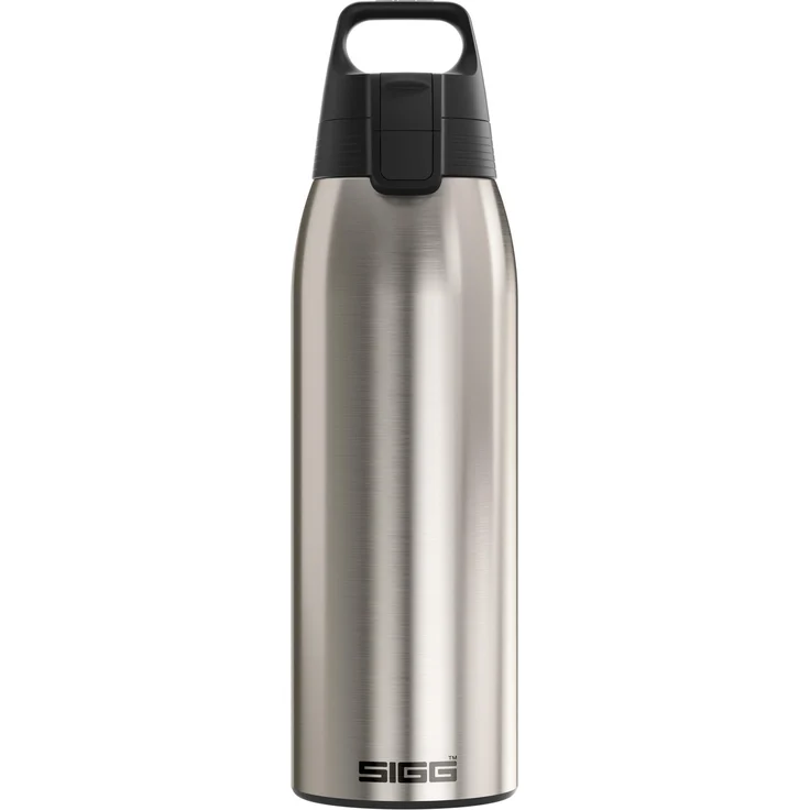 SIGG - Isolierte Trinkflasche - Thermosflasche Shield Therm One Brushed - kohlensäurehaltige Getränke - Auslaufsicher - Spülmaschinenfest - BPA-frei - 90% recycelter Edelstahl - Silber - 1L