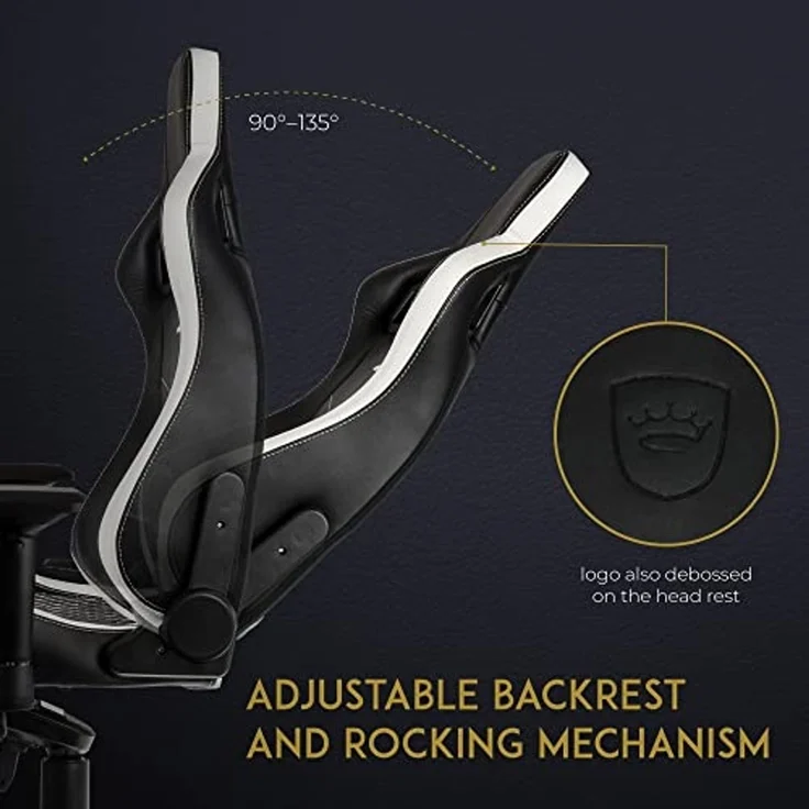 noblechairs Epic Gaming Stuhl - Bürostuhl - Schreibtischstuhl - Echtleder - Inklusive Kissen - Schwarz/Weiß/Rot – Bild 5