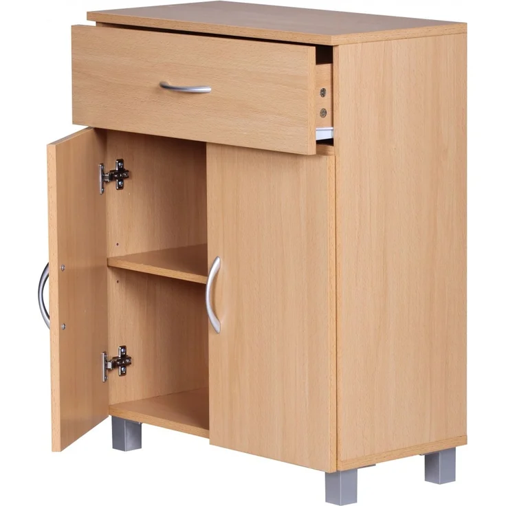 Wohnling Sideboard Buche WL1-335 60x75x30cm Schublade Türen Modern Braun Holz Schrank – Bild 7
