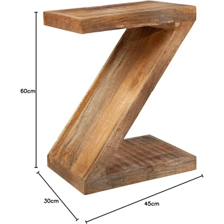 riess-ambiente Beistelltisch Z 45cm natur, Massivholz · variabel stellbar · Handarbeit · Mangoholz – Bild 3