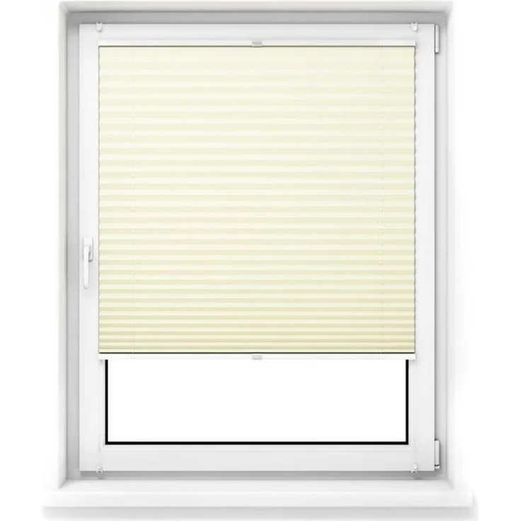 jalousiescout Plissee Pure Plissee Premium, 35x110 cm, creme, halbtransparent, ohne Bohren, verspannt, Klemmfix, Polyester-Stoff, blickdicht und lichtdurchlässig – Bild 4