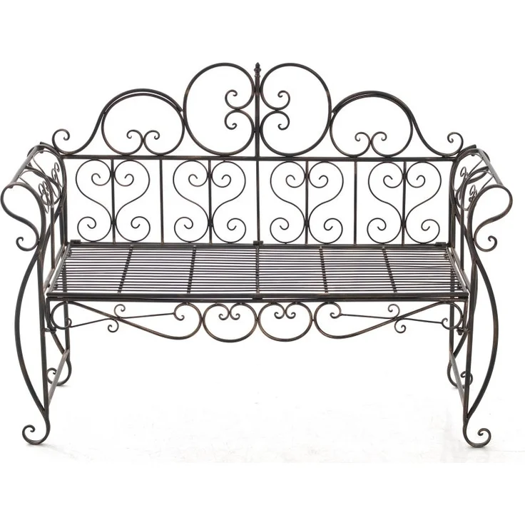 Gartenbank LENAR - Metall Bronze 128x46x94 cm | Metallbank Garten 2 Seitzer Bank Terrasse Vintage Antik Gartenbank – Bild 2