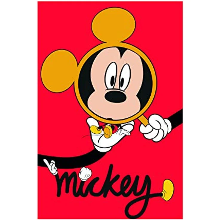 Komar Disney Wandbild Mickey Mouse Lupe, Kunstdruck für Kinderzimmer, 50x70cm, ohne Rahmen, lichtbeständig und wasserfest, Made in Germany – Bild 1
