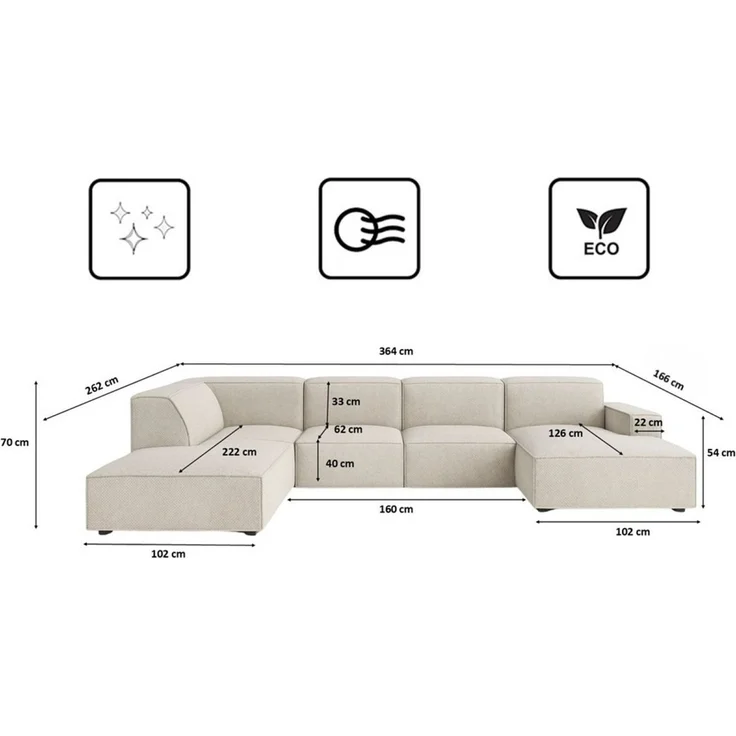 Kaiser Möbel Ecksofa Ecksofa Cursal V – großes modulares Design für Stil und Komfort, Einzelsofa – Bild 3