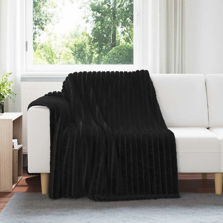 vidaXL Wohndecken 6 stk. Schwarz 200 x 150 cm 4,75 kg Fleece 42016886 – Bild 1