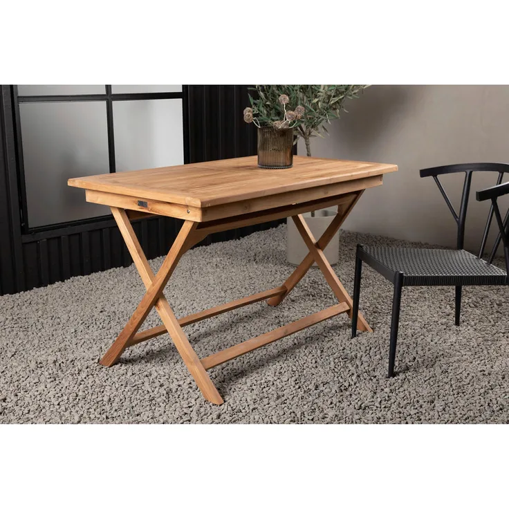 Gardenson Gartentisch, Teakholz, 70x75x120 cm, wetterfestes Gartenmöbelstück