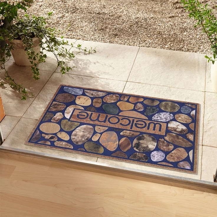 Fußmatte Welcome Ornamente, Teppich Boss, rechteckig, Höhe 6 mm, In/- Outdoor geeignet, Schriftzug, 3D Optik, Robust, Pflegeleicht, beflockt – Bild 3