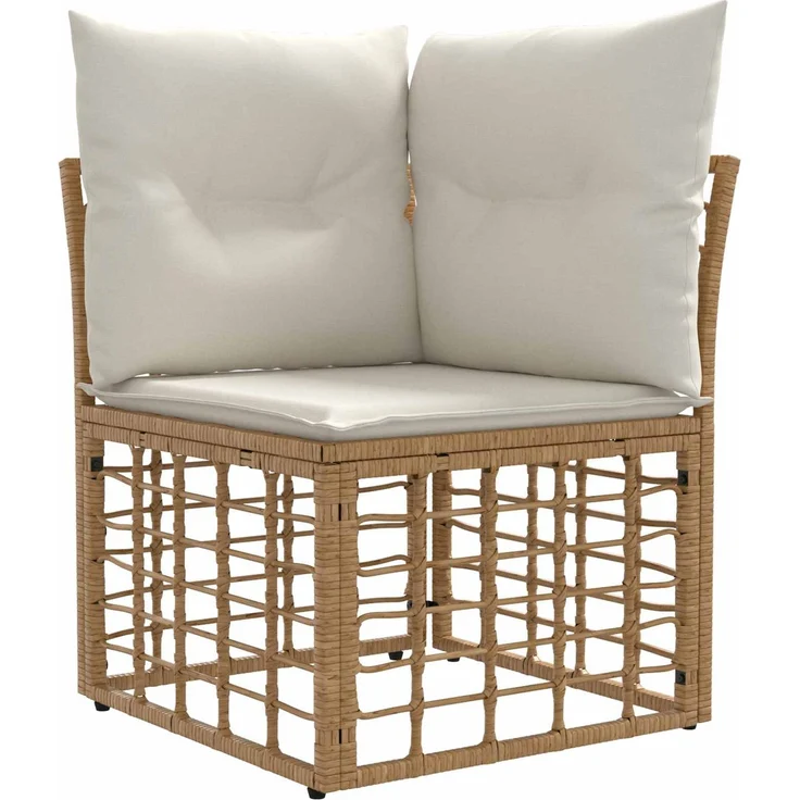 vidaXL Outdoor-Sofagarnitur 4 pcs Natürlich und Cremweiß Polyester 3437684 – Bild 3