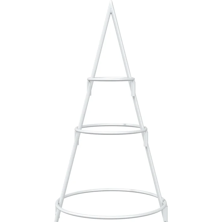 vidaXL Metall-Weihnachtsbaum mit Ständer KUOPIO 125 cm Stahl Weiß 42053800 – Bild 5