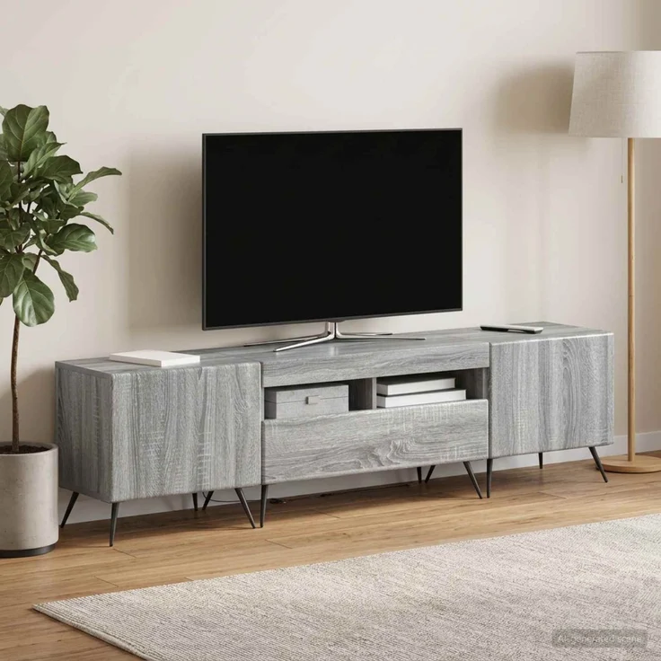 vidaXL LED-TV-Schrank BREDA 3 stk. Sonoma-Grau Holzwerkstoff 3416929 – Bild 1