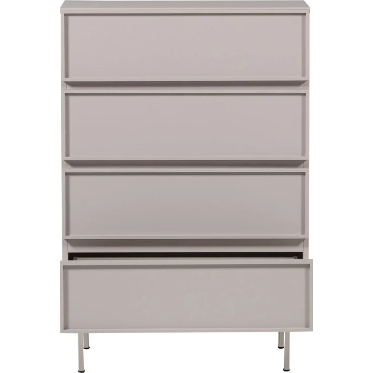 Kommode Tours aus MDF und Metall, modern und geräumig, Sand, 4 Schubladen, 102 x 70 x 42 cm – Bild 4
