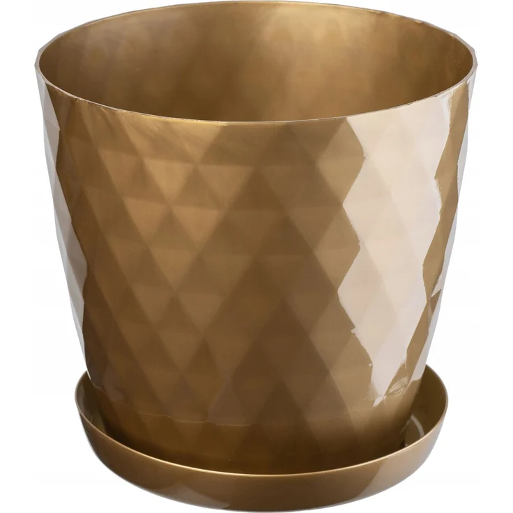 KADAX Kunststoff-Blumentopf mit Ständer, Blumenabdeckung, 14 cm, Gold – Bild 7