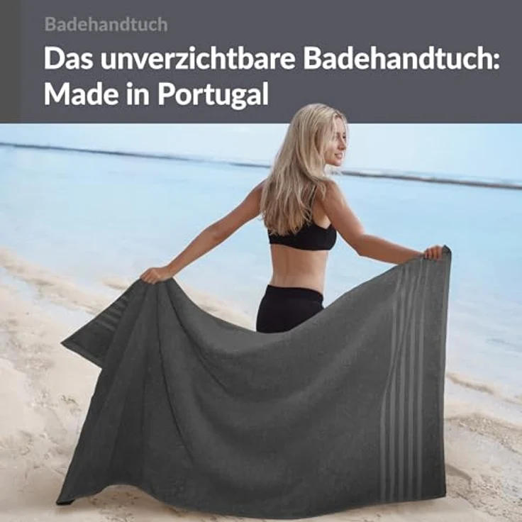 Lashuma Badetuch - XXL Handtuch London, Frottee (1-St), großes Badehandtuch - Duschtuch 100x150 cm für Damen & Herren – Bild 4