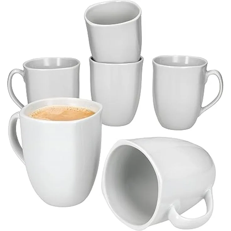 MamboCat Becher 6er Set Lotta Kaffeebecher 300ml weiß Porzellan, Porzellan