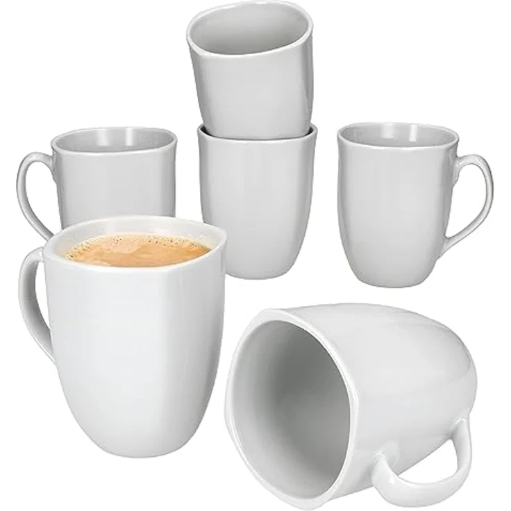MamboCat Becher 6er Set Lotta Kaffeebecher 300ml weiß Porzellan, Porzellan – Bild 1