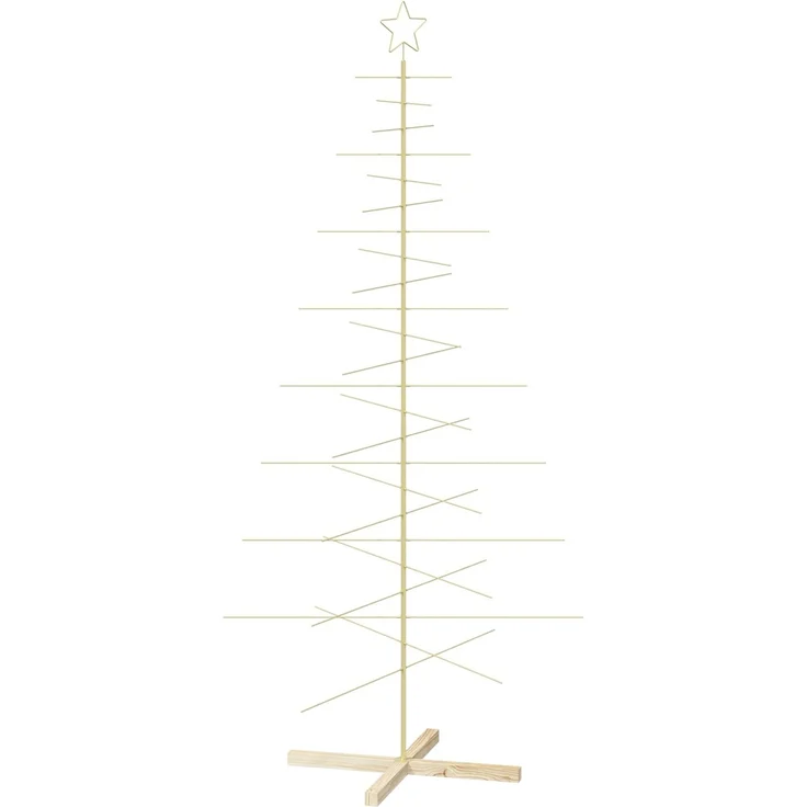 vidaXL Metall Weihnachtsbaum KUOPIO 210 cm Stahl Gold 42053871 – Bild 2