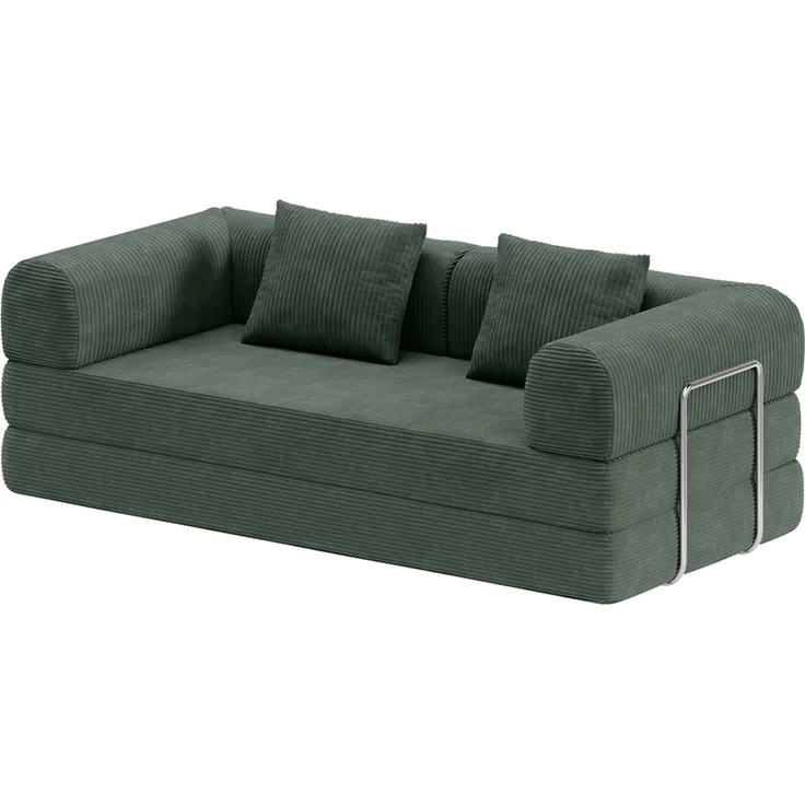 skølm 'Lofn' Modulares Sofa 2 Sitzer, 200x100 cm, Vollschaumcouch mit Metallgestell, Cord dunkelgrün, Schlafsofa vakuumverpackt, kein Aufbau erforderlich – Bild 12
