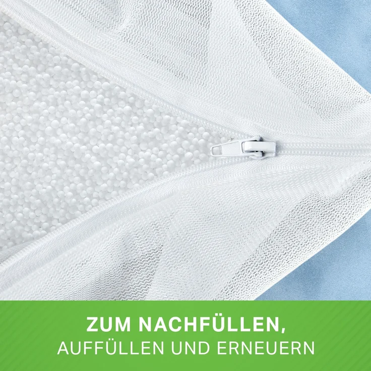 Green Bean® 430 Liter Hochwertige Mikro-EPS Perlen 0,5-1 mm aus deutscher Produktion für Sitzsack-Füllung | Styropor-Kügelchen Nachfüllpack Kissen-Füllung Mikroperlen Stillkissen – Bild 7