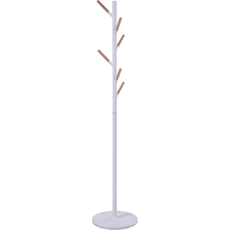 Garderobenständer Nacka 172x37 cm Weiß + Holzoptik [en. casa] – Bild 3