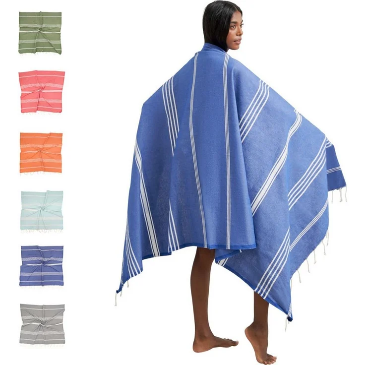 furora HOLIDAY Saunatuch Strandtuch Hamamtuch: groß 100x200 cm Saunatuch, Strandhandtuch dünn, Strandtuch Saunatuch aus 100% Baumwolle Strandtuch Set – Bild 1