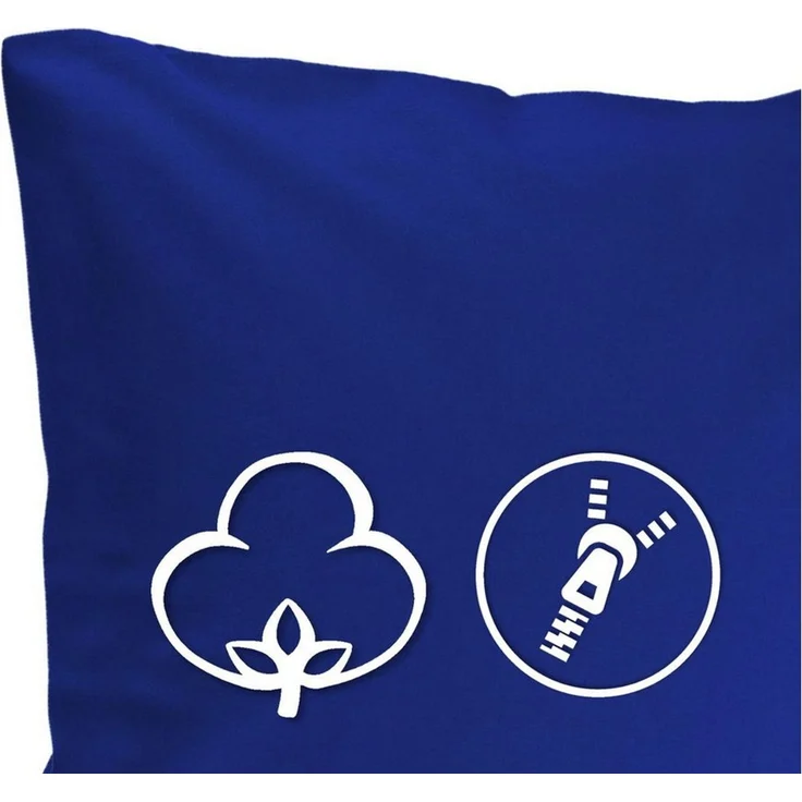 MOON Kissenbezug / Seitenschläferkissenbezug, 2er Pack, 100% Baumwolle, Linon, Royalblau, 40x40 – Bild 3