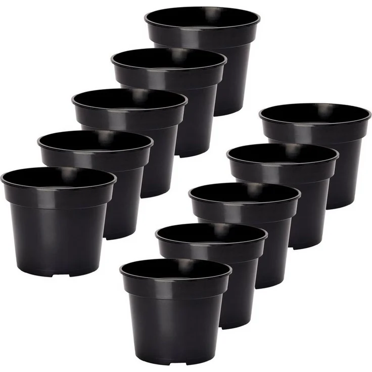Garronda Blumentopf Kunststoff rund Pflanztopf Kräutertopf Anzuchttopf für Garten GD-0025 (10 St) – Bild 1