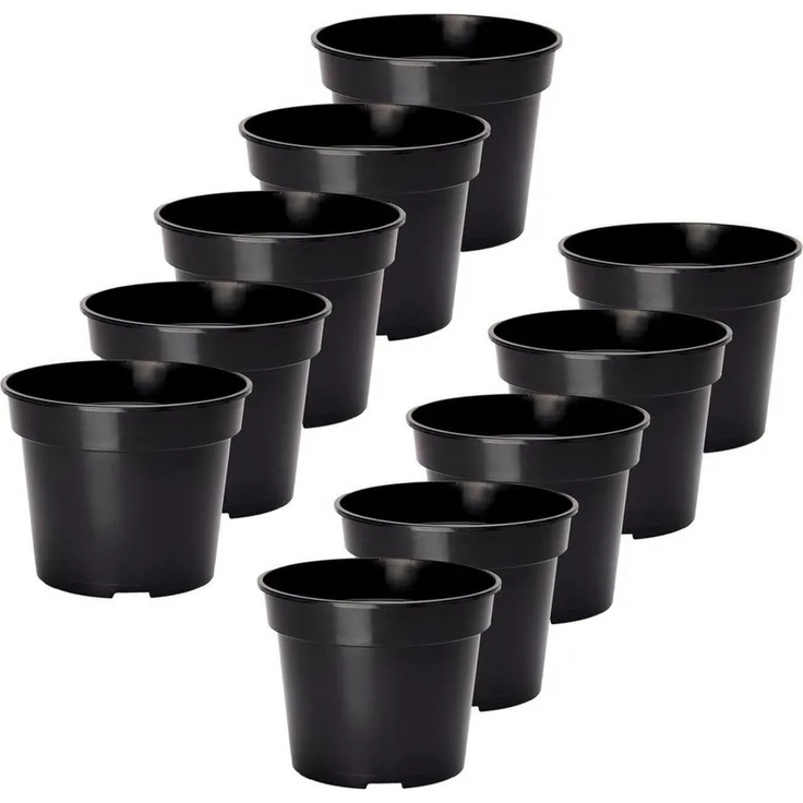 Garronda Blumentopf Kunststoff rund Pflanztopf Kräutertopf Anzuchttopf für Garten GD-0025 (10 St)
