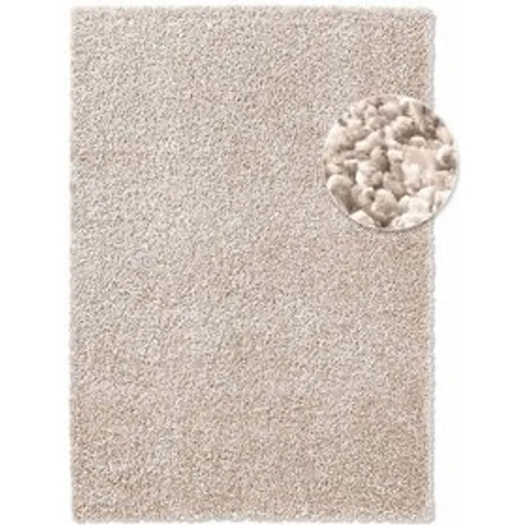 TaraCarpet Langflor-Teppich Venezia Shaggy, quadratisch, Höhe: 35 mm, Hochflor Shaggy Uni Creme Wohnzimmer Schlafzimmer 150x150 cm – Bild 6