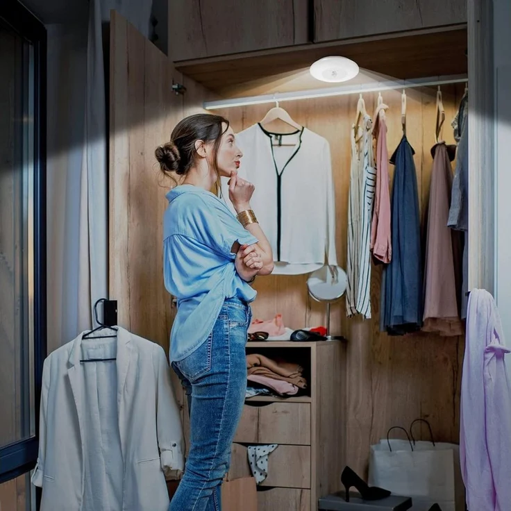 LA CUTE Schrankleuchte BrightGuard MotionLUX: Akku-LED-Deckenlampe - für Schrank & Flur, LED fest integriert, Kaltweiß, Automatische Bewegungserkennung – Bild 1