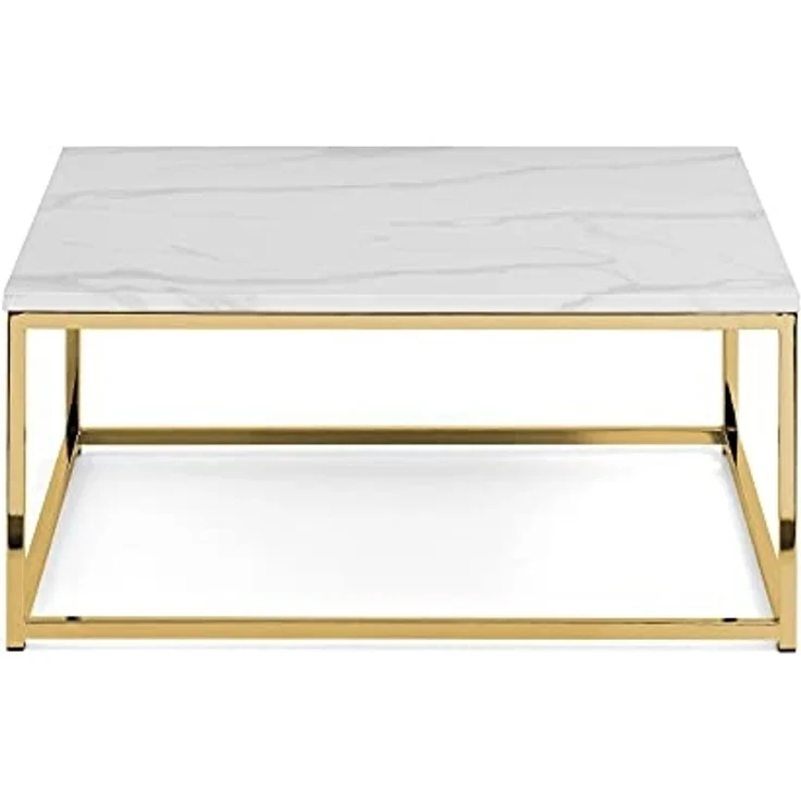 Julian Bowen Scala Couchtisch, Weißer Marmoreffekt/Gold – Bild 3