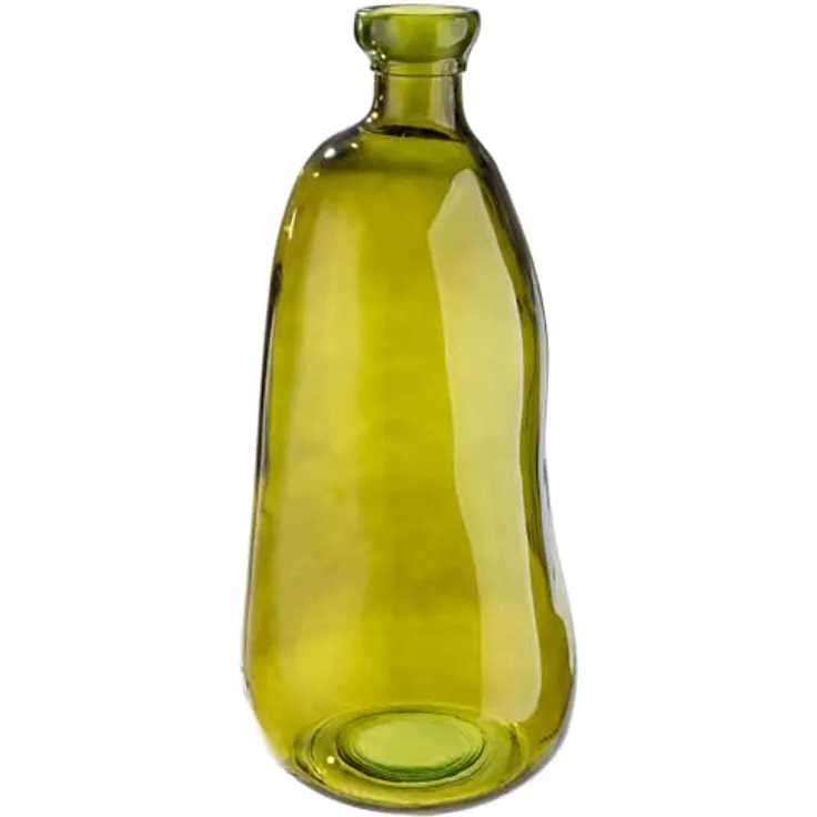 GILDE Organical Vase, bauchige Glasdekoration in grün, 51cm hoch, europäische Herstellung, recyceltes Material